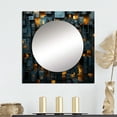 thumbnail image 1 of Designart "A Cityscape With Skyscrapers Resembling Copper Canyons" Skyscrapers Square Mirror For Wall Decor - Large Blue Square Printed Wall Mirror Art - Wall Mounted Square Mirror, 1 of 5