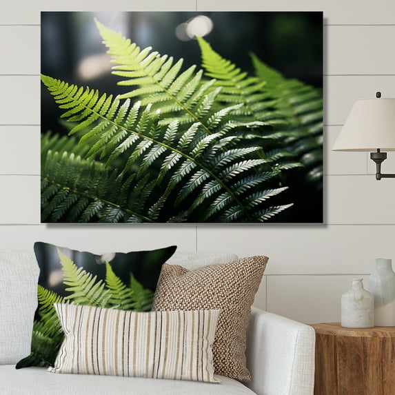 Designart "A Close Up Photo of Ferns I" Floral Canvas Print