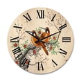 thumbnail image 1 of Designart 'A Flowering Tree Branch With Two Chinese Birds' Traditional Wood Wall Clock, 1 of 5