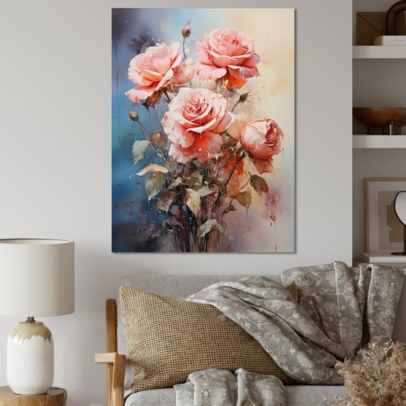 Designart "A Harmonious Bouquet Of Roses" Roses Wall Art Living Room