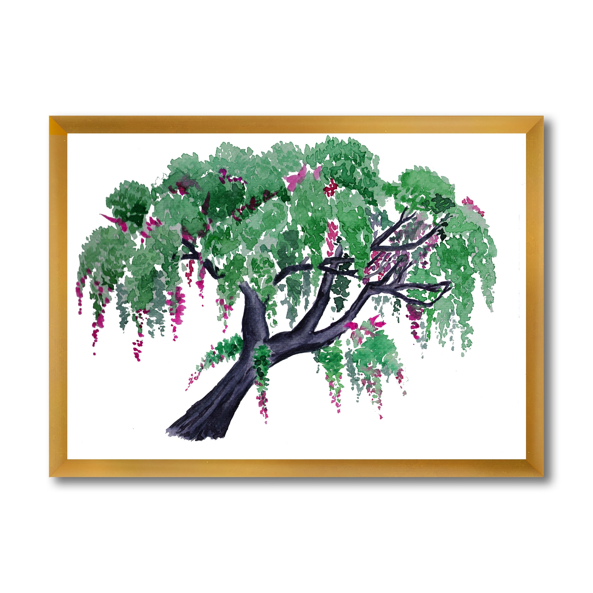 Designart 'A Lonely Tree of Wisteria' Traditional Framed Art Print