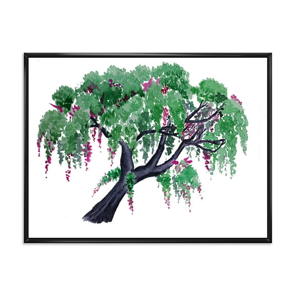 Designart 'A Lonely Tree of Wisteria' Traditional Framed Canvas Wall Art Print