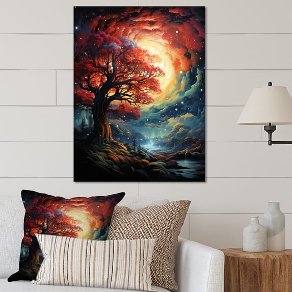 Designart "A Majestic Canopy Tree with Branches I" Landscape Trees Metal Art Print