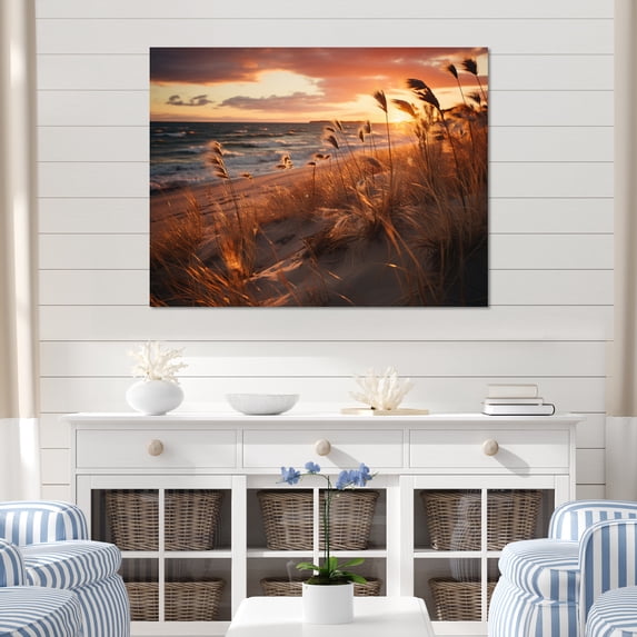 Designart "A Mesmerizing Golden Sands wall art XIV" Landscapes Wall Art Print