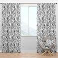 thumbnail image 1 of Designart 'A Monochrome Flower Design Texture' Bohemian & Eclectic Blackout Curtain Panel, 1 of 4