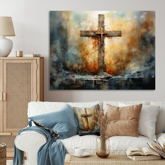 Designart "A Powerful Symbol The Cross" Spiritual Canvas Art Print