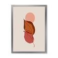 thumbnail image 1 of Designart 'A Red Full Moon Over Two Autumn Leaves' Modern Framed Art Print, 1 of 4