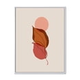 thumbnail image 1 of Designart 'A Red Full Moon Over Two Autumn Leaves' Modern Framed Canvas Wall Art Print, 1 of 5