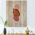 thumbnail image 1 of Designart 'A Red Full Moon Over Two Autumn Leaves' Modern Print on Natural Pine Wood, 1 of 5