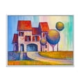 thumbnail image 1 of Designart 'A Red Roof House With In The Village' Modern Framed Canvas Wall Art Print, 1 of 5