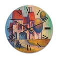thumbnail image 1 of Designart 'A Red Roof House With In The Village' Modern Wood Wall Clock, 1 of 5