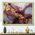 Designart "A River of Pink and Gold Marble VII" Fractal Framed Wall Art