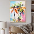 thumbnail image 1 of Designart "A Single Palm Tree IV" Floral Floater Framed Canvas Print, 1 of 7