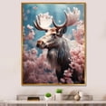 thumbnail image 1 of Designart "A Spring Awakening The Graceful Pink Moose I" Animals Floater Framed Canvas Art Print, 1 of 7