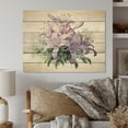 thumbnail image 1 of Designart "A Symphony of Purple and Green Lilies I" Floral Print on Natural Pine Wood, 1 of 5