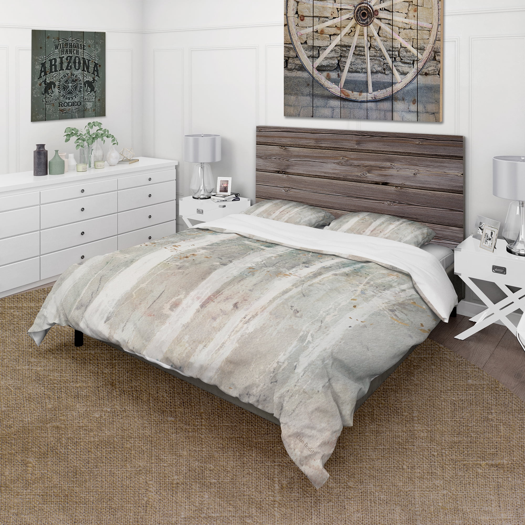 Designart 'A Woodland Walk into the Forest V' Farmhouse Duvet Cover Set