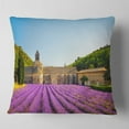 thumbnail image 1 of Designart Abbey of Senanque Lavender Flowers - Landscape Wall Throw Pillow - 16x16, 1 of 4