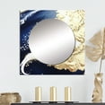 thumbnail image 1 of Designart "Abstract Aerial View Sunshine in the Arctic" Abstract Shapes Square Mirror For Wall Decor - Large Blue Square Printed Wall Mirror Art - Wall Mounted Square Large Mirror, 1 of 5