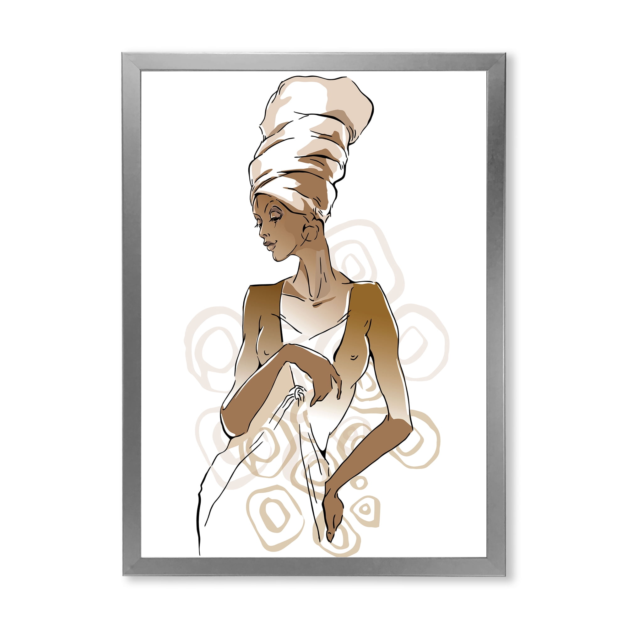 Designart 'Abstract African American Woman Portraits' Modern Framed Art Print