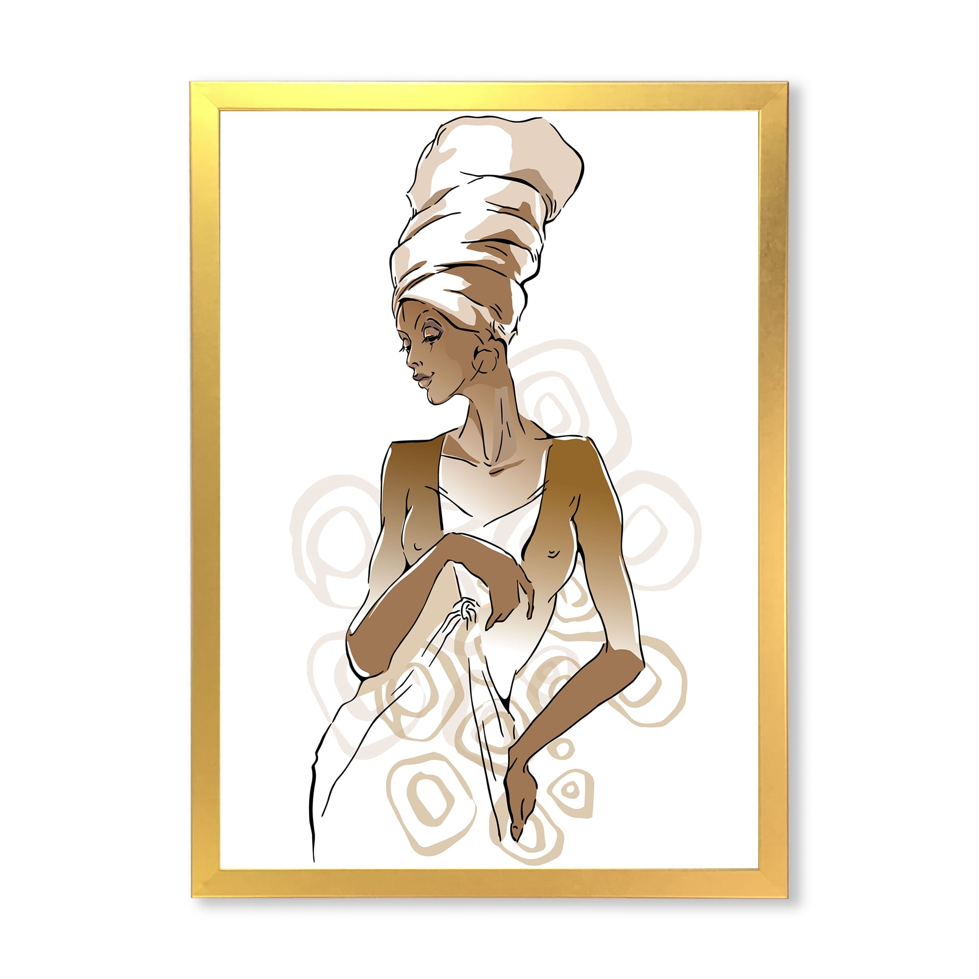 Designart 'Abstract African American Woman Portraits' Modern Framed Art Print