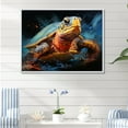 thumbnail image 1 of Designart "Abstract Art Depicting A Turtle'S Aquatic Journey" Animals Turtle Floater Framed Wall Art Living Room, 1 of 5