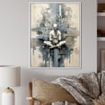 thumbnail image 1 of Designart "Abstract Art For Yoga Meditation In Blue And White I" Yoga Floater Framed Wall Art Living Room, 1 of 5