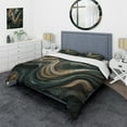 thumbnail image 1 of Designart "Abstract Artwork with Wave Twists" Abstract Liquid Ink Bedding Covert Set - Modern Grey Abstract Bed Set With 2 Shams, 1 of 6