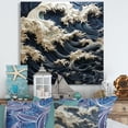 thumbnail image 1 of Designart "Abstract Azure And Snow Sea Tempest" Coastal Canvas Prints, 1 of 7