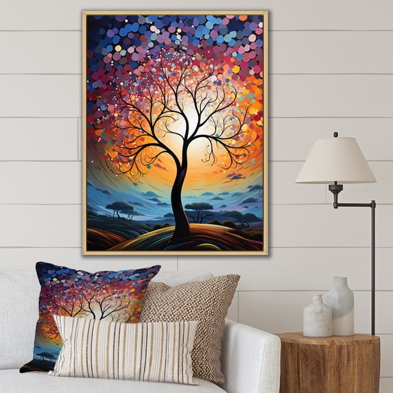 Designart "Abstract Baobab Vibrancy II" Tree Baobab Floater Framed Wall Art Prints