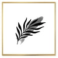 thumbnail image 1 of Designart 'Abstract Black Tropical Leaf I' Modern Framed Canvas Wall Art Print, 1 of 5