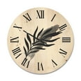 thumbnail image 1 of Designart 'Abstract Black Tropical Leaf I' Modern Wood Wall Clock, 1 of 5