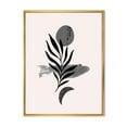 thumbnail image 1 of Designart 'Abstract Black Tropical Leaf II' Modern Framed Canvas Wall Art Print, 1 of 5