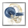 thumbnail image 1 of Designart 'Abstract Black and Dark Blue Gold Underwater Life' Modern Framed Art Print, 1 of 4