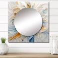 thumbnail image 1 of Designart "Abstract Blooming Magnolia White, Amber, Blue Hues" Flowers Square Mirror Wall Decor Traditional - Large Blue Square Bathroom Mirror - Square Printed Wall Mirror Art, 1 of 5