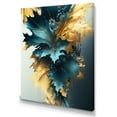 thumbnail image 1 of Designart Abstract Blue And Gold Leaves II Canvas Wall Art, 1 of 5