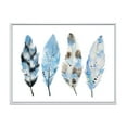 thumbnail image 1 of Designart 'Abstract Blue Boho Feathers I' Bohemian & Eclectic Framed Canvas Wall Art Print, 1 of 5