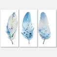thumbnail image 1 of Designart ' Abstract Blue Boho Feathers II ' Lake House Canvas Wall Art Print, 1 of 3