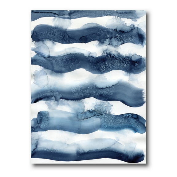 Designart ' Abstract Blue Classic Waves ' Modern Canvas Wall Art Print