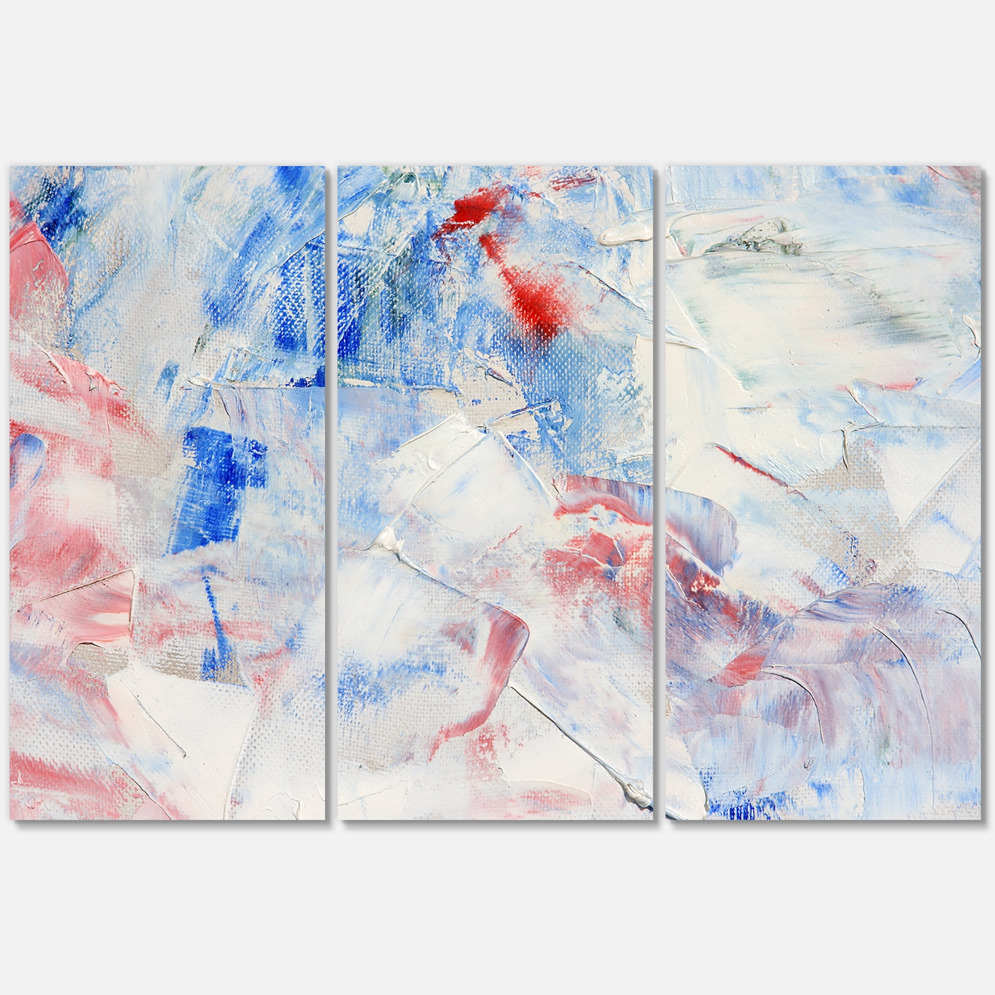 Designart ' Abstract Blue Composition ' Modern Canvas Wall Art Print