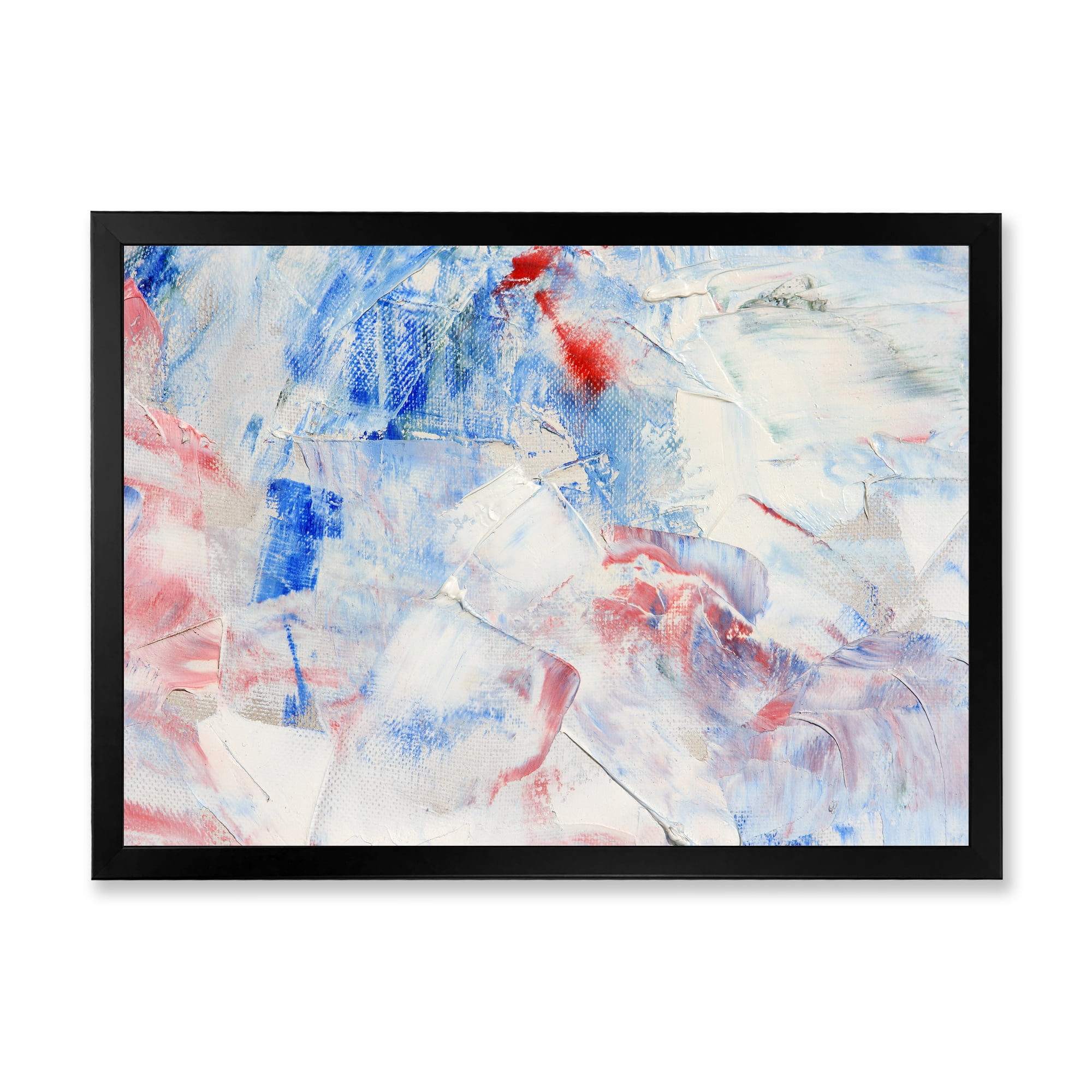 Designart 'Abstract Blue Composition' Modern Framed Art Print