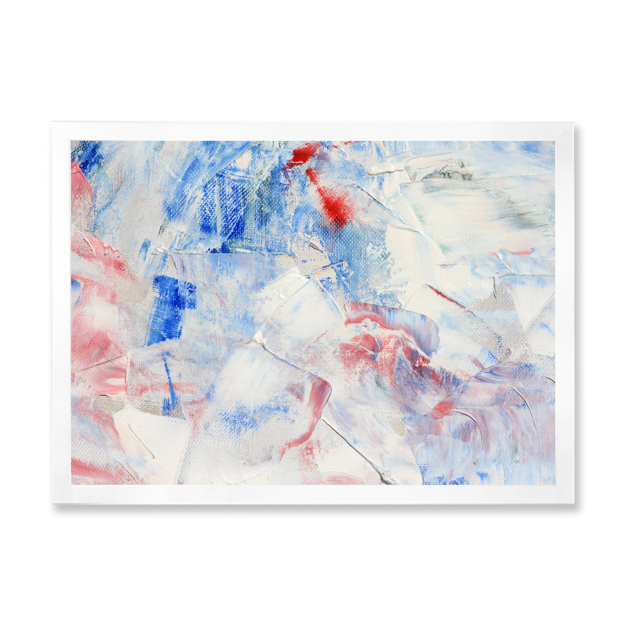 Designart 'Abstract Blue Composition' Modern Framed Art Print