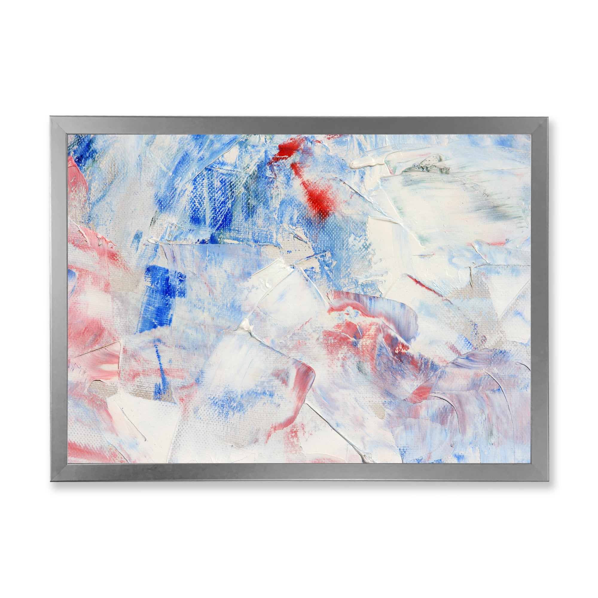 Designart 'Abstract Blue Composition' Modern Framed Art Print