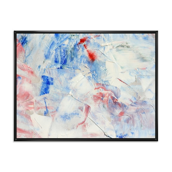 Designart 'Abstract Blue Composition' Modern Framed Canvas Wall Art Print