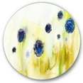 thumbnail image 1 of Designart 'Abstract Blue Flowers In The Meadow' Traditional Circle Metal Wall Art 11x11 - Disc of 11, 1 of 5