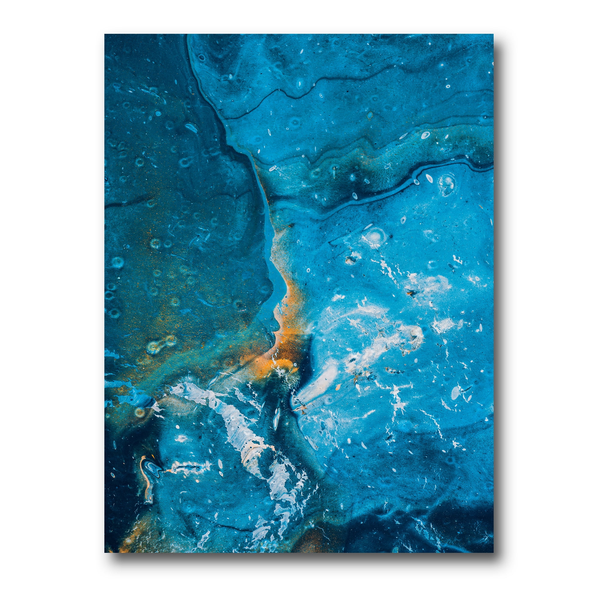 Designart ' Abstract Blue Marble Composition I ' Modern Canvas Wall Art Print