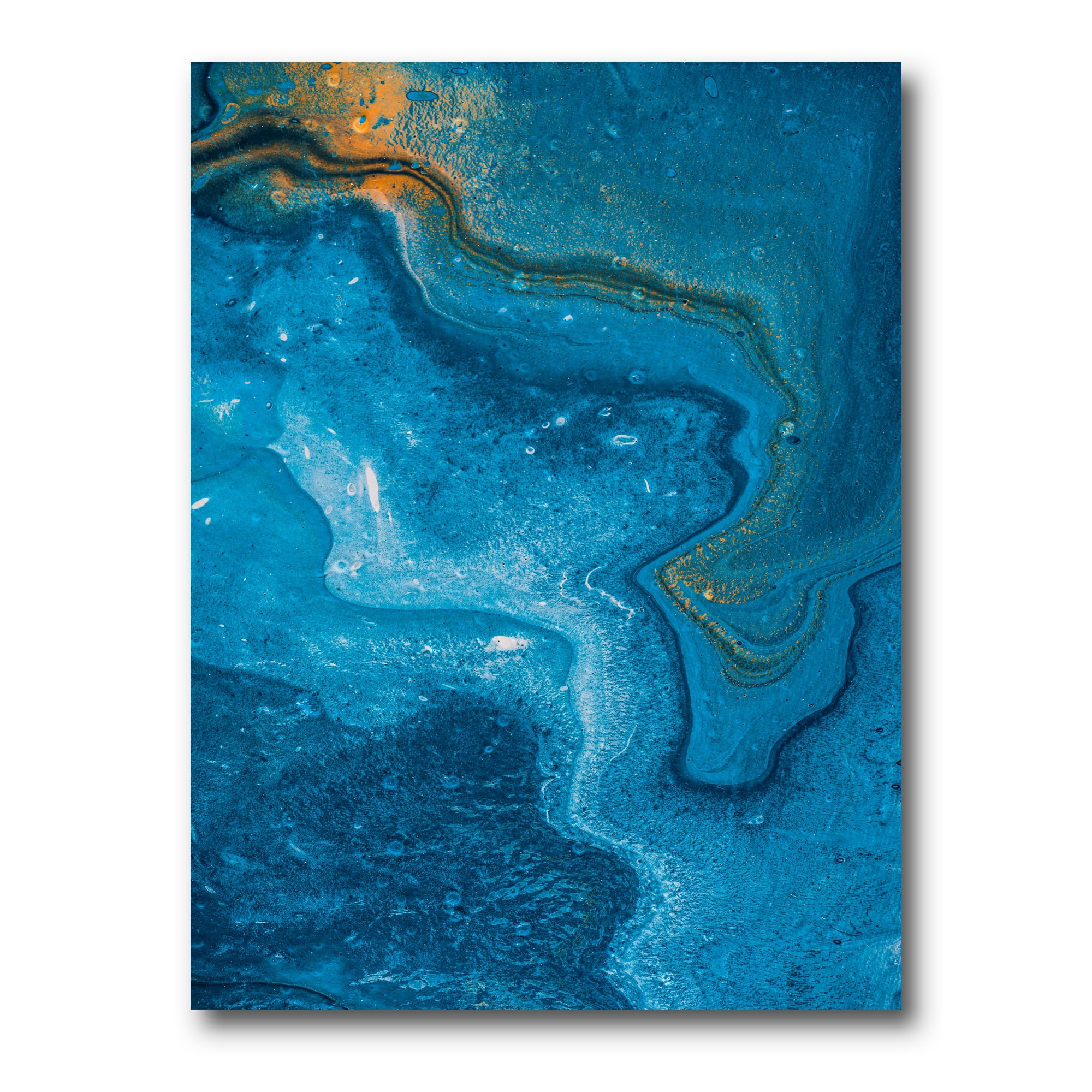 Designart ' Abstract Blue Marble Composition II ' Modern Canvas Wall Art Print