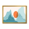 thumbnail image 1 of Designart 'Abstract Blue Mountains With Red Moon I' Modern Framed Art Print, 1 of 4