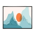 thumbnail image 1 of Designart 'Abstract Blue Mountains With Red Moon I' Modern Framed Canvas Wall Art Print, 1 of 5