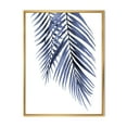 thumbnail image 1 of Designart 'Abstract Blue Palm Leaves Tropical Branches' Traditional Framed Canvas Wall Art Print, 1 of 5