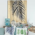 thumbnail image 1 of Designart 'Abstract Blue Palm Leaves Tropical Branches' Traditional Print on Natural Pine Wood, 1 of 5